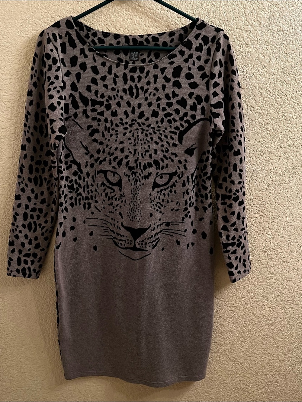 Leopard Face Sweater Dress